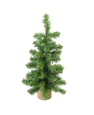 Northlight 12" Alpine Artificial Christmas Tree With Wood Base Table Top Decoration In Green