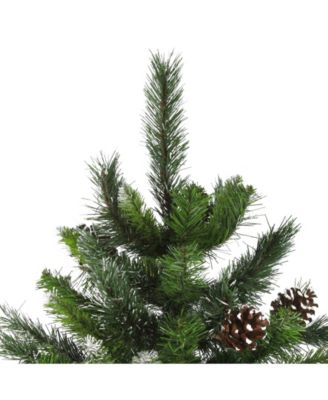 7' Snowy Delta Pine with Pine Cones Artificial Christmas Tree - Unlit