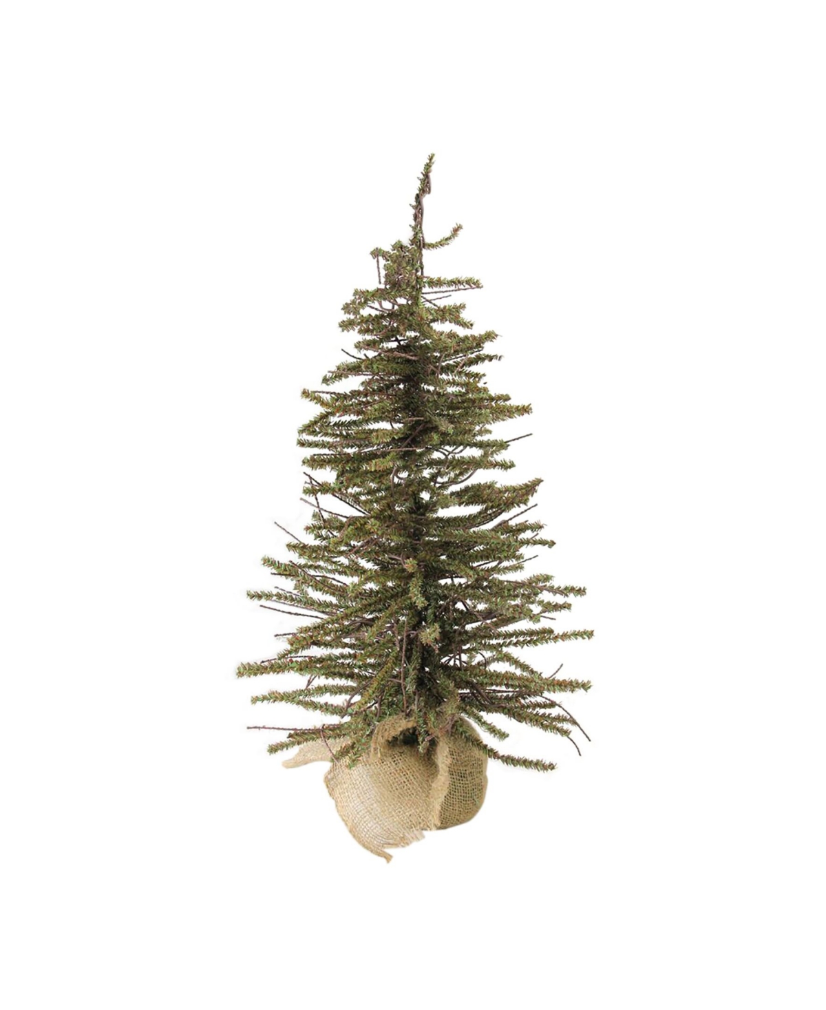 2' Warsaw Twig Artificial Christmas Tree with Burlap Base - Unlit - Brown