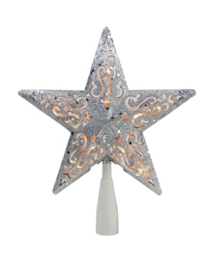 Northlight 8.5" Silver Glitter Star Cut-out Design Christmas Tree Topper