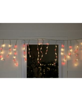 Set of 150 Red Clear Mini Icicle Christmas Lights 3" Spacing - White Wire