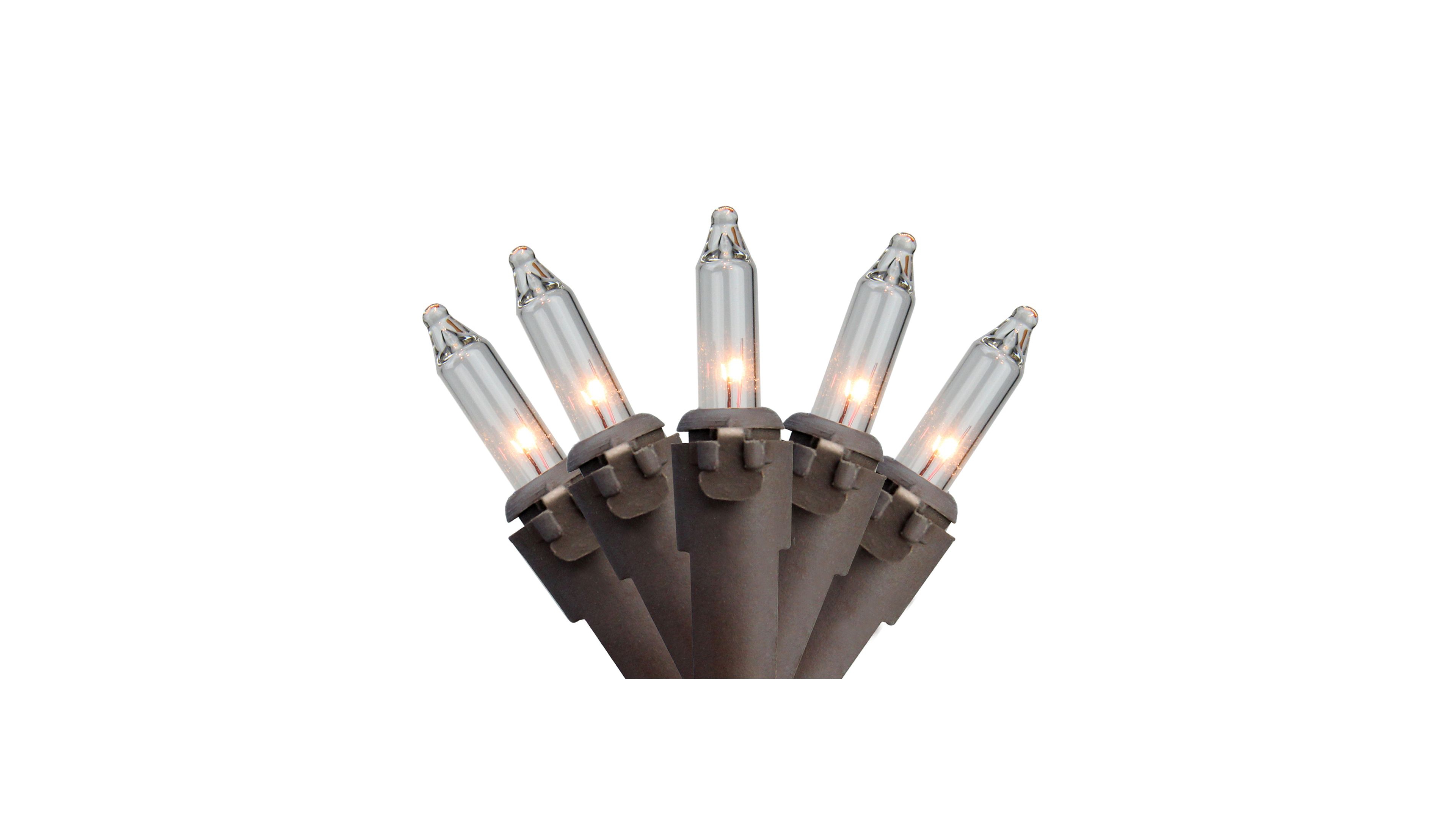 Northlight Set of 300 Clear Mini Christmas Lights 2.5" Spacing - Brown Wire