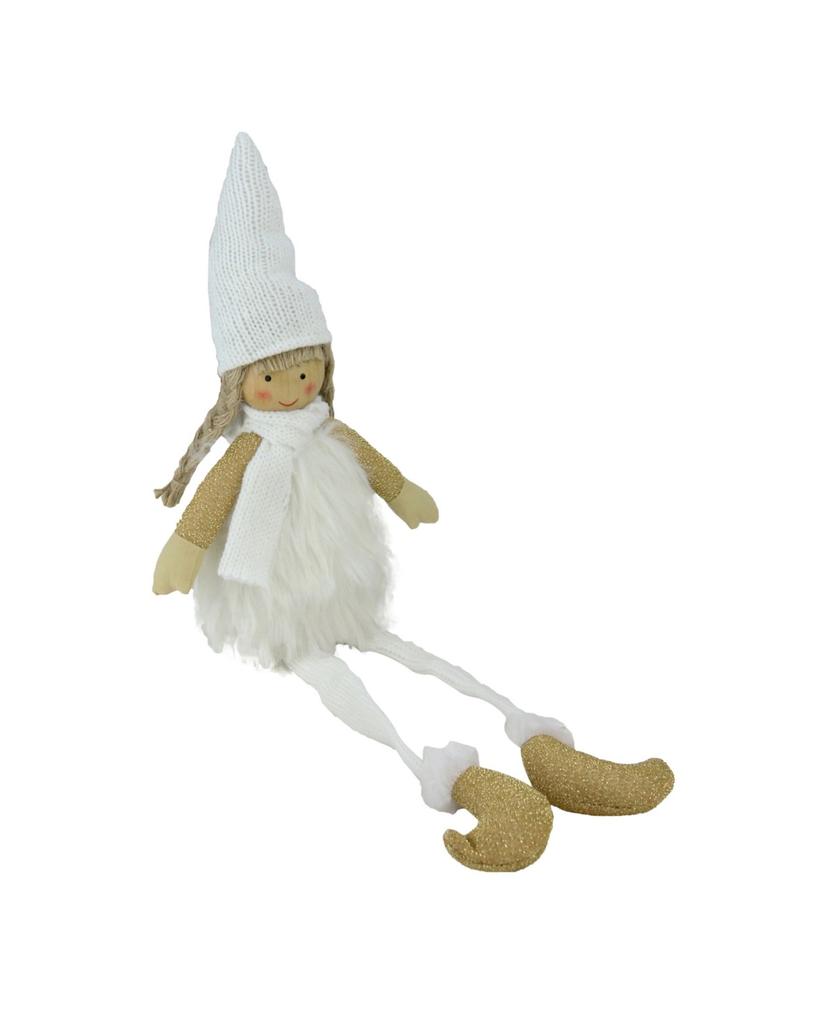 Northlight Sitting Girl with Hat Scarf and Dangling Legs Tabletop Decoration