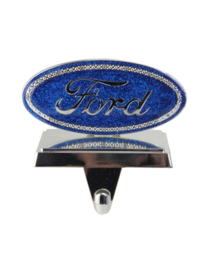 Northlight 5" Officially Licensed Iconic "ford" Logo Silver Plated Weighted Christmas Stocking Holder In Blue