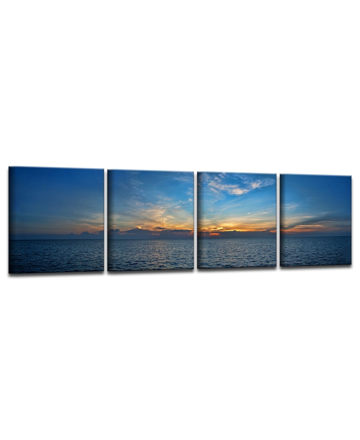 Ready2HangArt Bahamas Sunset 4 Piece Wrapped Canvas Coastal Wall Art Set, 20