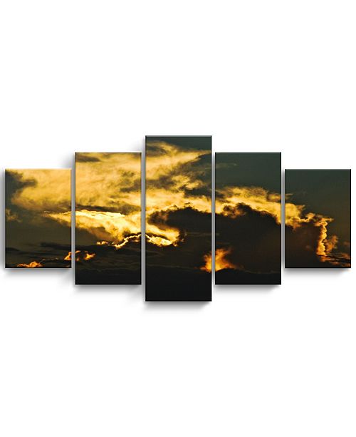 Ready2hangart Cloudescape Ii 5 Piece Wrapped Canvas Coastal Wall