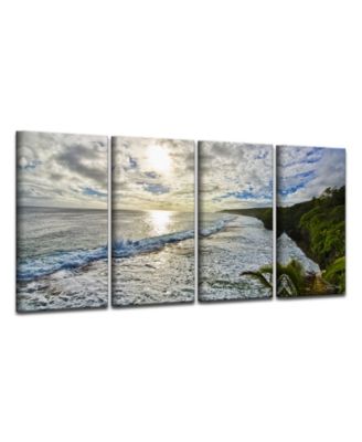 Island Escape 4 Piece Wrapped Canvas Coastal Wall Art Set, 24" x 48"