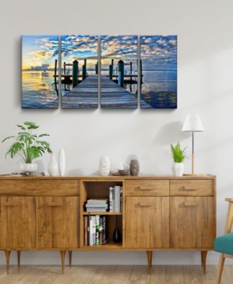 Key Largo 4 Piece Wrapped Canvas Coastal Wall Art Set, 24" x 48"