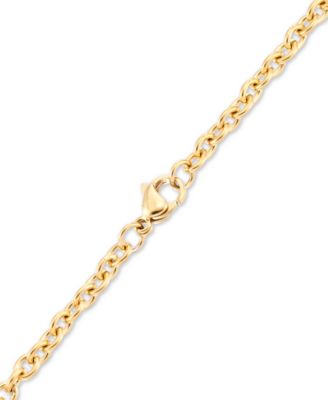 Men's Polished Bar 24" Pendant Necklace in Yellow Ion-Plated Stainless Steel