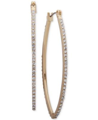 DKNY - Gold-Tone Pav&eacute; Hoop Earrings