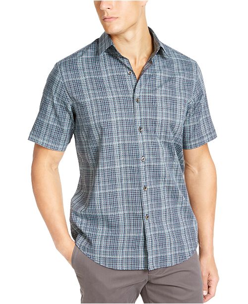 Tasso Elba Men S Stretch Dobby Short Sleeve Woven Shirt Created