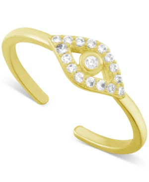 image of Essentials Crystal Evil Eye Toe Ring in Gold-Plate