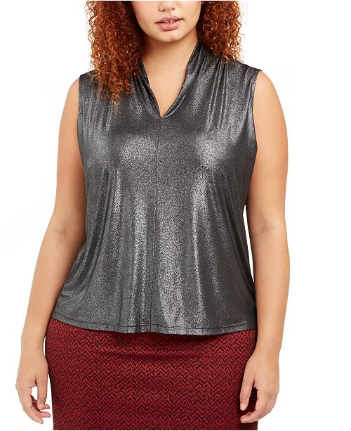 Nine West Plus Size V Neck Top Reviews Tops Women Macy S