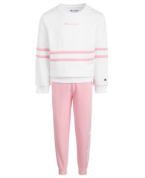 Champion Toddler Girls 2Pc. Crewneck Top & Fleece Jogger Pants Set