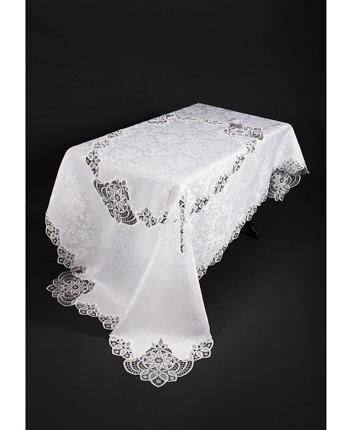 Xia Home Fashions Antebella Lace Embroidered Cutwork Tablecloth, 72" x