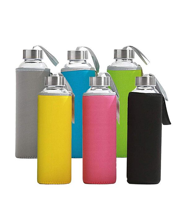 California Home Goods 18 Ounce Glass Water Bottle Pack of 6 & Reviews