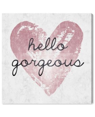 Hello Heart Quote Giclee Art Print on Gallery Wrap Canvas, 24" x 24"