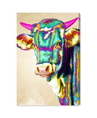 Color Glam Cow Canvas Art - 24" x 16" x 1.5"