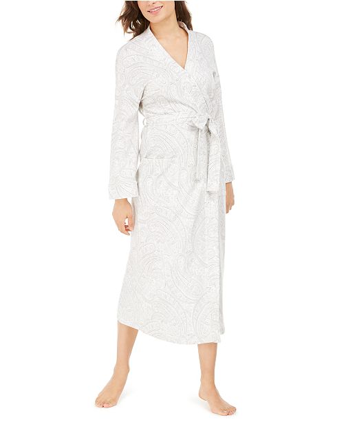 Charter Club Printed Cotton Long Knit Robe Created For Macy S