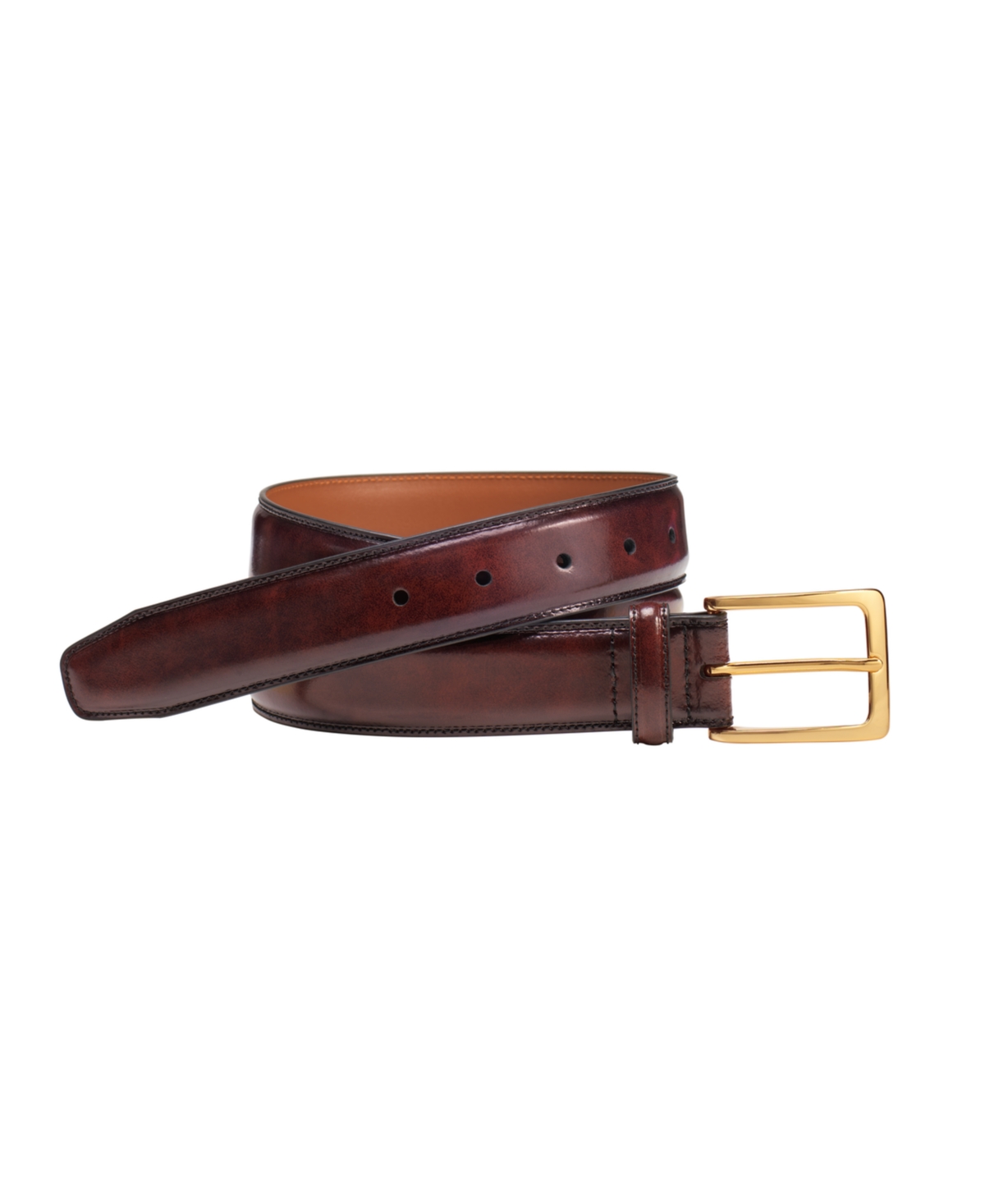 Smooth Basic Leather Belt - Burgundy