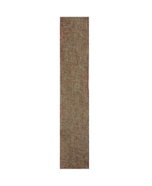 Northlight 2.5" Beige Burlap And Red Trim Wired Christmas Craft Ribbon In Brown
