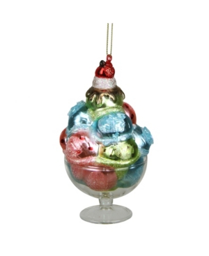 Northlight 4.5'' Desert Delight Pink Blue And Green Glass Ice Cream Christmas Ornament In Multi