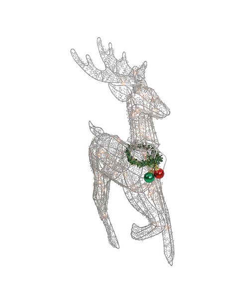 Northlight 25 Lighted Silver Wire Prancing Reindeer Christmas