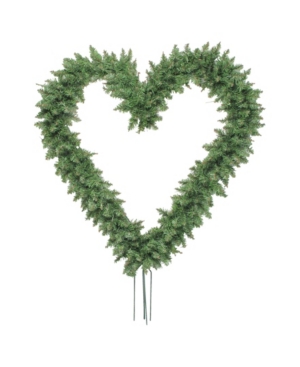 Northlight 22" Green Pine Artificial Heart Shape Wreath With Ground Stakes