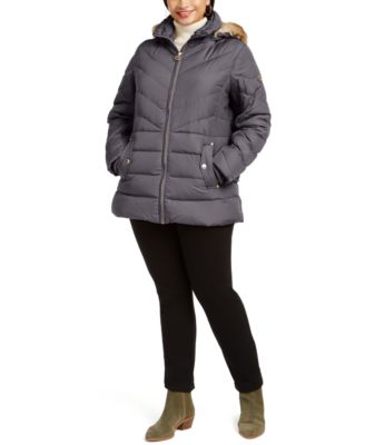 macys plus size michael kors coat