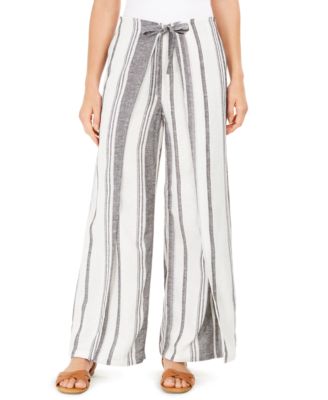 striped tie waist trousers