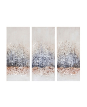 Madison Park Twilight Mystere Hand Brush Embellished Canvas, Set of 3