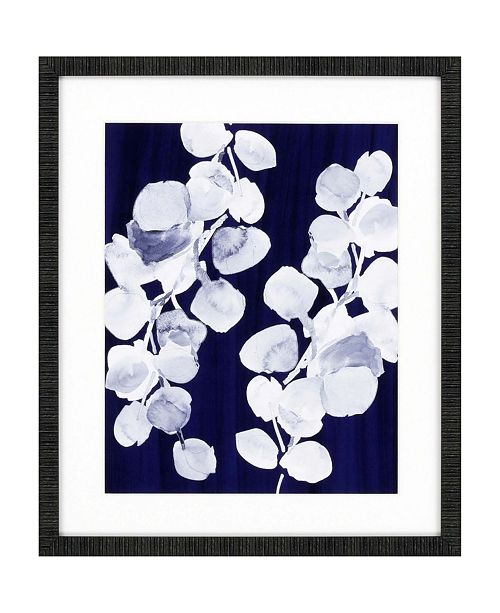 Paragon Eucalyptus Leaves On Navy Framed Wall Art 26 X 22