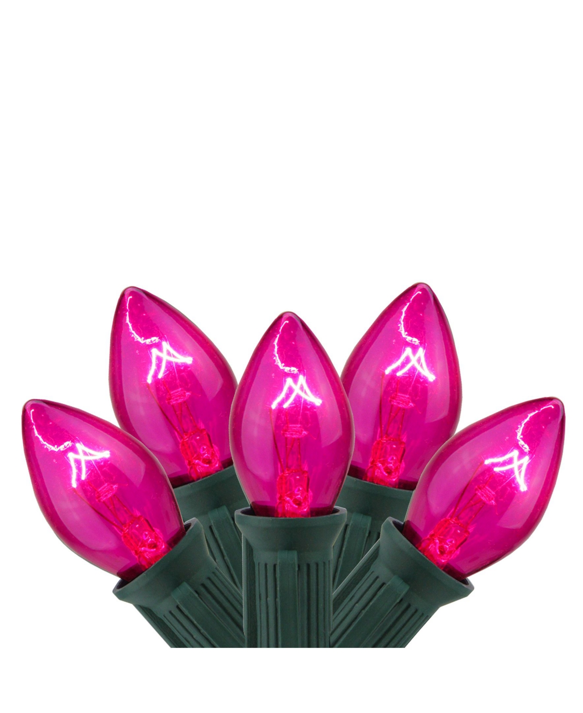 Northlight Set of 25 Transparent Pink C7 Christmas Lights 12