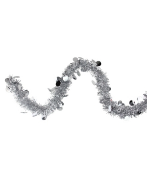 Northlight 50' Traditional Silver Christmas Tinsel Garland With Shiny Polka Dots
