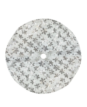 Northlight 20" White And Silver Sequin Snowflake Pattern Mini Christmas Tree Skirt In White