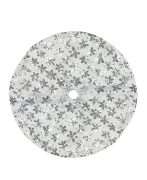 Northlight 20" White And Silver Sequin Snowflake Pattern Mini Christmas Tree Skirt