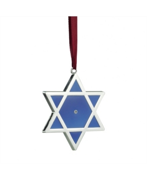 Northlight 3" Shiny Silver-plated Blue Star Of David Hanukkah Ornament With European Crystal In Silver