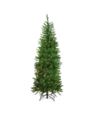 Northlight 7.5' Pre-lit White River Fir Artificial Pencil Christmas Tree In Green