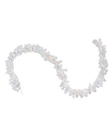 50' Pre-Lit Commercial Length Snow White Christmas Garland - Clear Lights