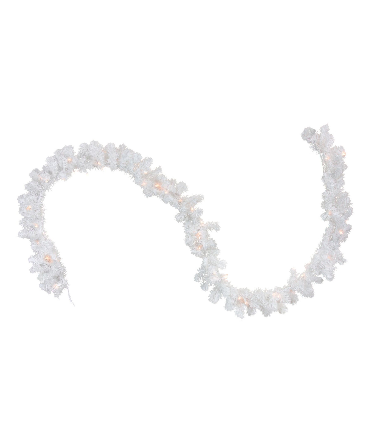 Northlight 50' Pre-Lit Commercial Length SnowChristmas Garland - Clear Lights - White