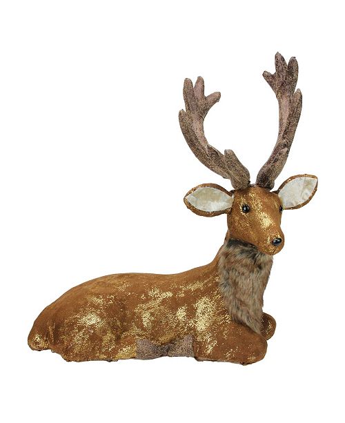 Northlight 16 5 Brown And Gold Reindeer Lying Down Christmas Table Figure Reviews Holiday Shop Home Macy S