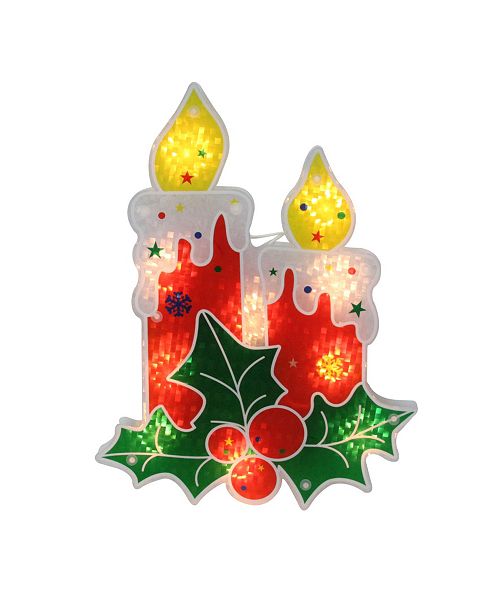 Northlight 12 Lighted Holographic Holly And Berry Candle