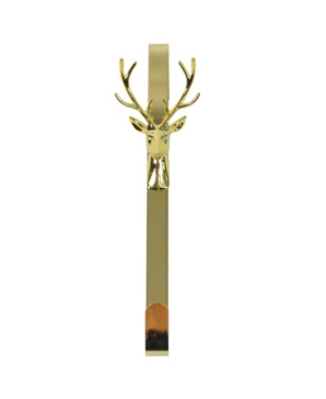 Northlight 15.25" Shiny Gold Deer Christmas Wreath Hanger In Multi