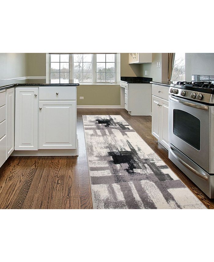 Main Street Rugs Elko Elk950 Black 2' x 7' Runner Rug Macy's