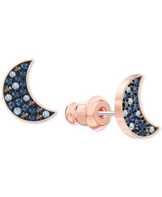 swarovski moon stud earrings