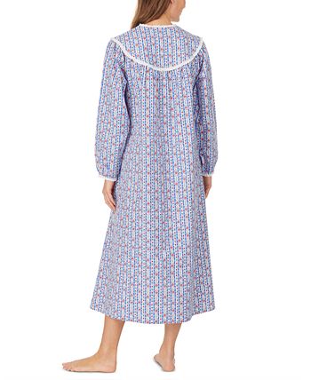 Cotton Lace Trim Flannel Nightgown