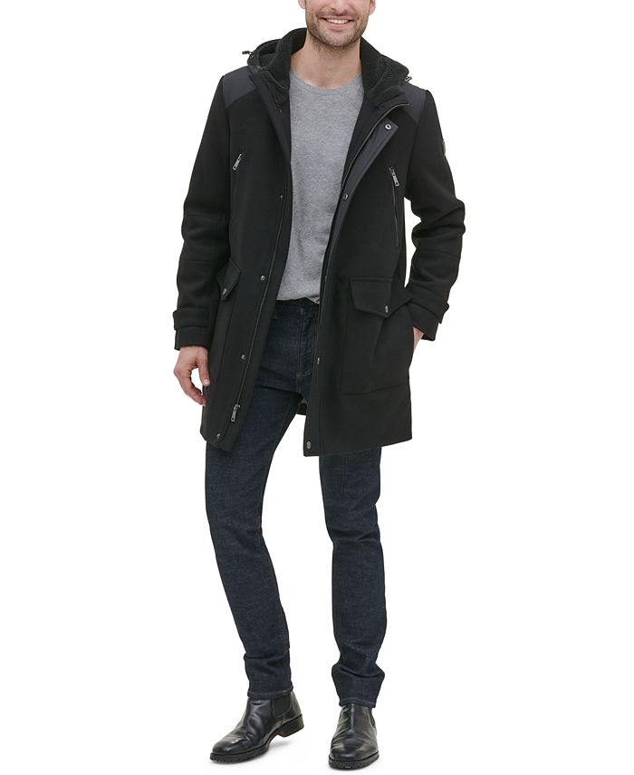 Kenneth Cole New York Mens Wool Blend Midi Jacket