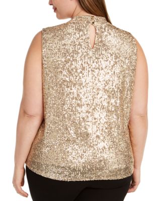 Calvin Klein Plus Size Sequined Top