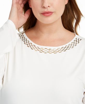 Calvin Klein Plus Size Embellished Top