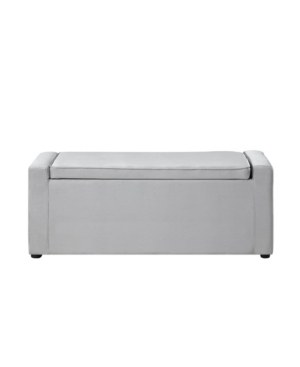 Inspired Home Fabroni Velvet Storage Bench In Gray